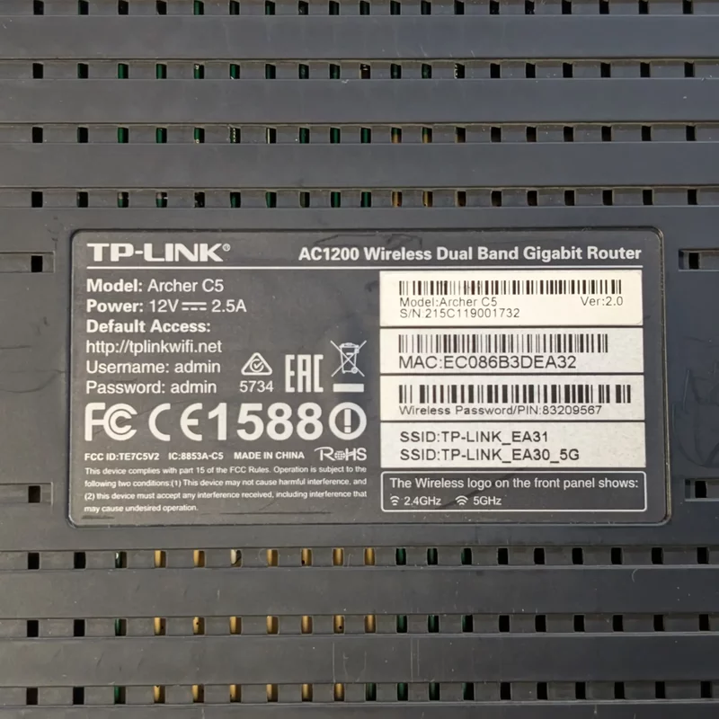Router wireless TP-Link Archer C5, dual band, 2 porturi USB, 4 porturi LAN